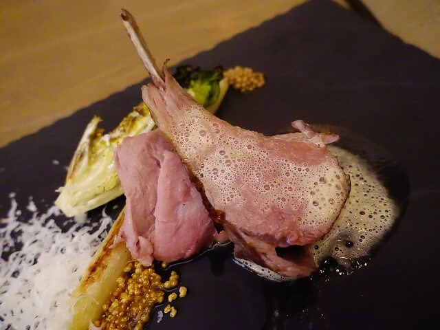 New Zealand Lamb with White Asparagus, Buttermilk & Pecorino